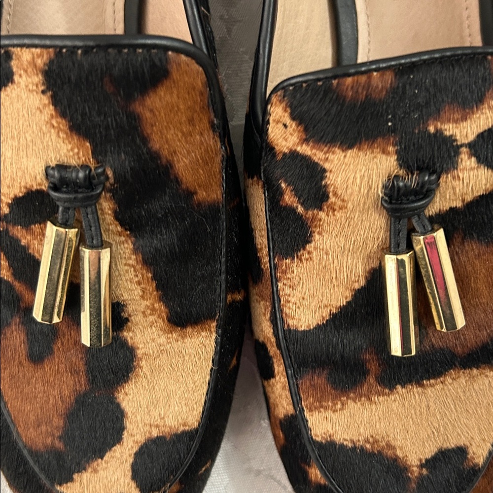Louise et Cie blondell Leopard calf hair women’s Loafers with Tassels sz 7.5M/38 - Picture 11 of 16